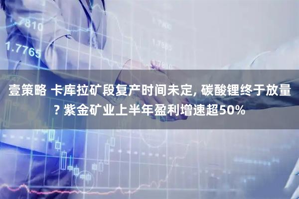 壹策略 卡库拉矿段复产时间未定, 碳酸锂终于放量? 紫金矿业上半年盈利增速超50%